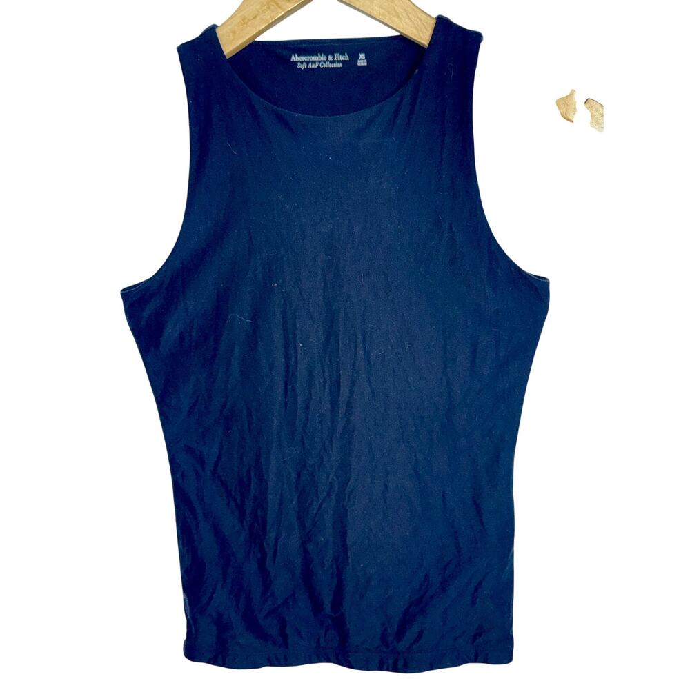 Abercrombie & Fitch Soft AF Black Sleeveless Crew Neck Tank Top Womens Size XS